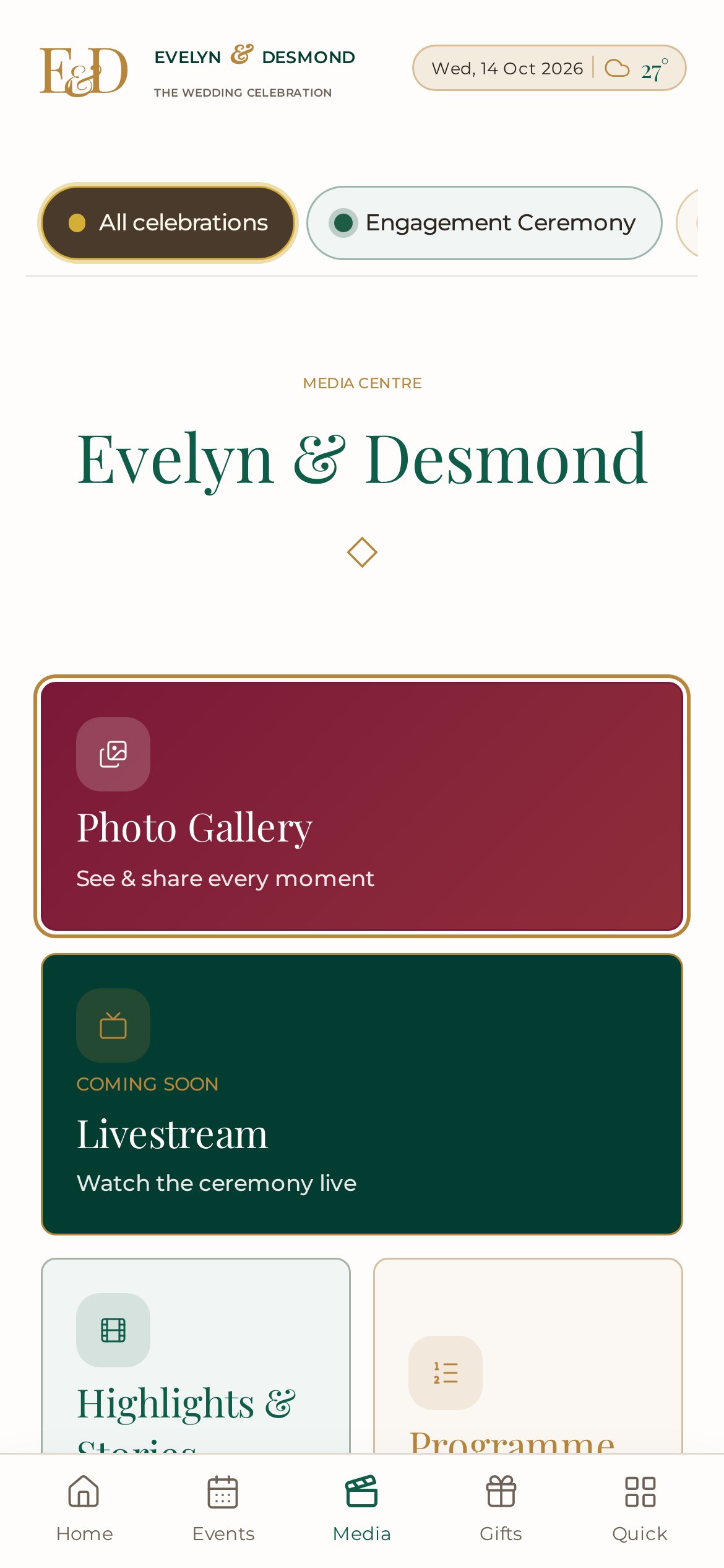 Wedding app Media Centre